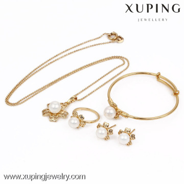 63531-Xuping wholesale gold plated pearl jewelry sets, fashion jewelry